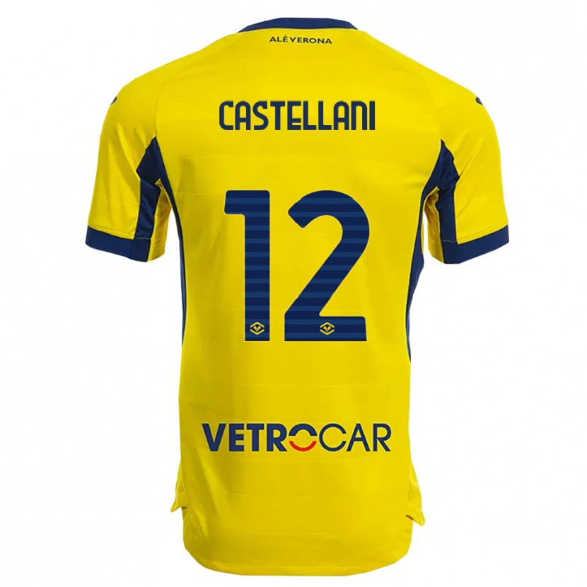 DanxenメンズZeno Castellani#12イエロー ネイビーアウェイシャツ2025/26ジャージーユニフォーム