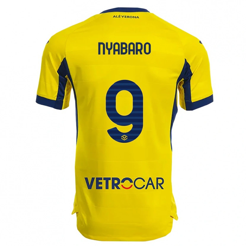 DanxenメンズNicholas Nyabaro#9イエロー ネイビーアウェイシャツ2025/26ジャージーユニフォーム