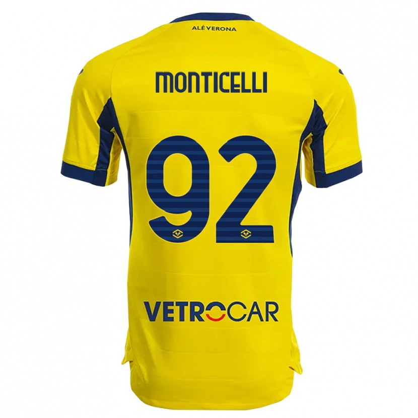 DanxenメンズLuca Monticelli#92イエロー ネイビーアウェイシャツ2025/26ジャージーユニフォーム