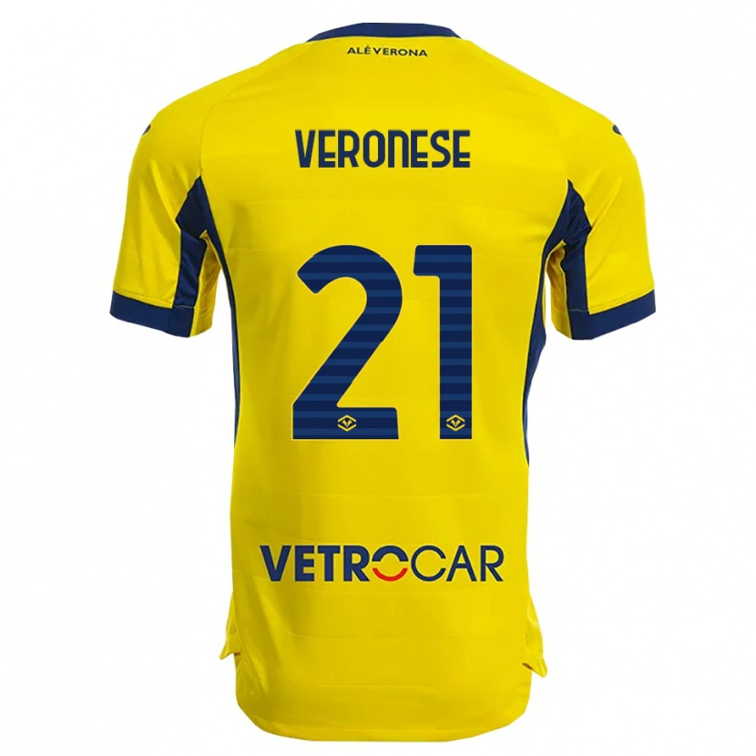 DanxenメンズIlaria Veronese#21イエロー ネイビーアウェイシャツ2025/26ジャージーユニフォーム