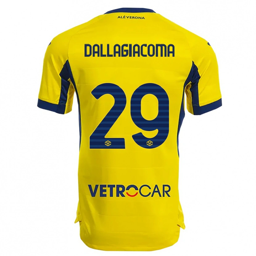 DanxenメンズStefania Dallagiacoma#29イエロー ネイビーアウェイシャツ2025/26ジャージーユニフォーム