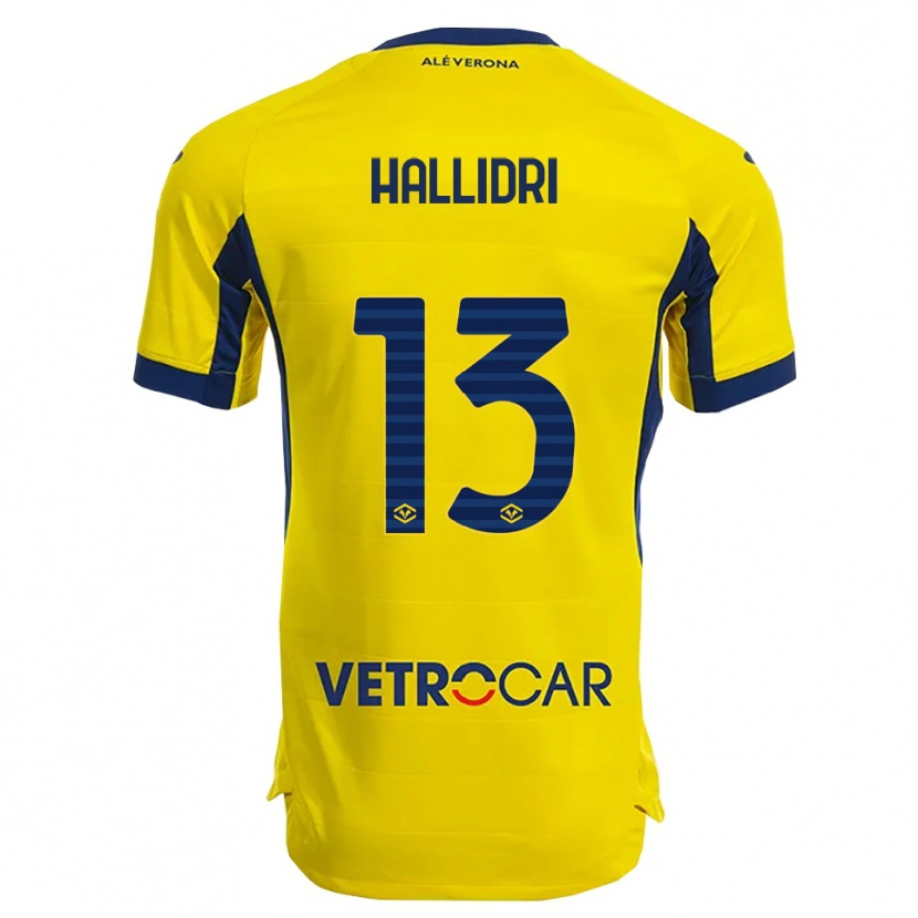 DanxenメンズFabian Hallidri#13イエロー ネイビーアウェイシャツ2025/26ジャージーユニフォーム