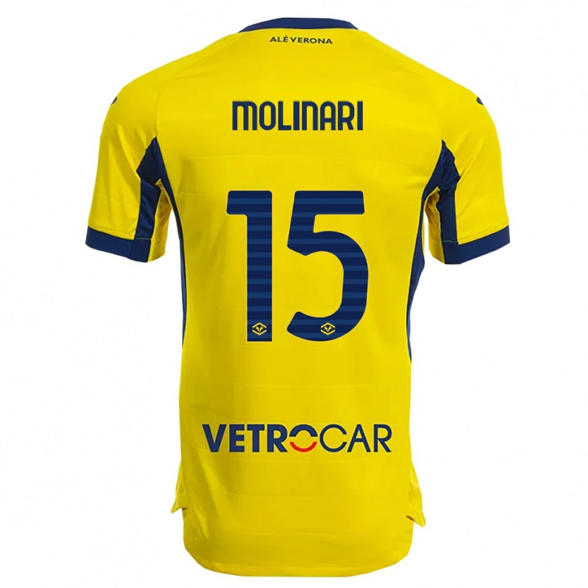DanxenメンズGabriele Molinari#15イエロー ネイビーアウェイシャツ2025/26ジャージーユニフォーム