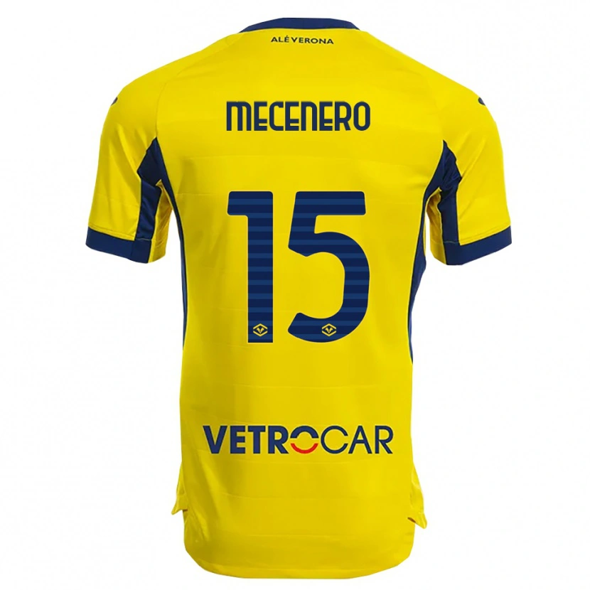 DanxenメンズGiovanni Mecenero#15イエロー ネイビーアウェイシャツ2025/26ジャージーユニフォーム
