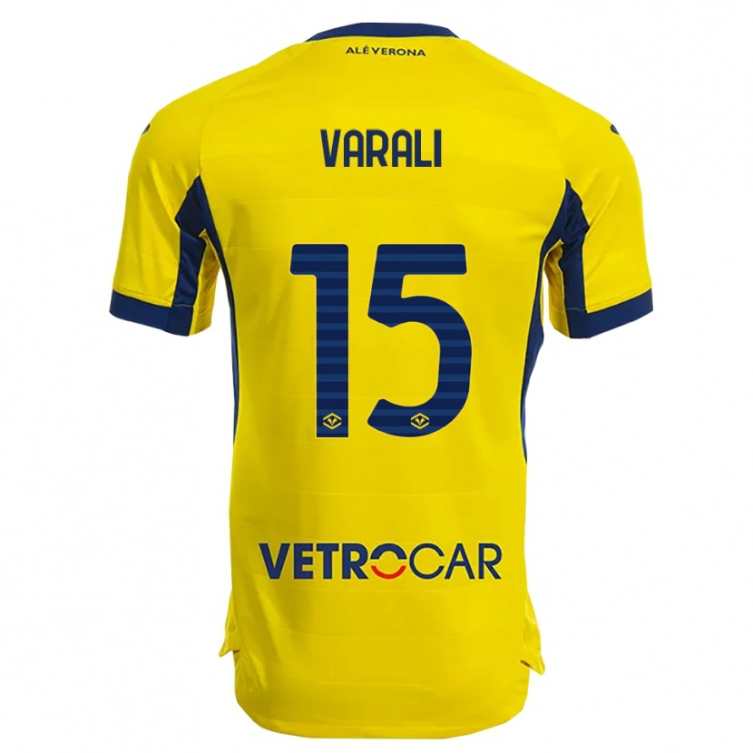 DanxenメンズLudovico Varali#15イエロー ネイビーアウェイシャツ2025/26ジャージーユニフォーム