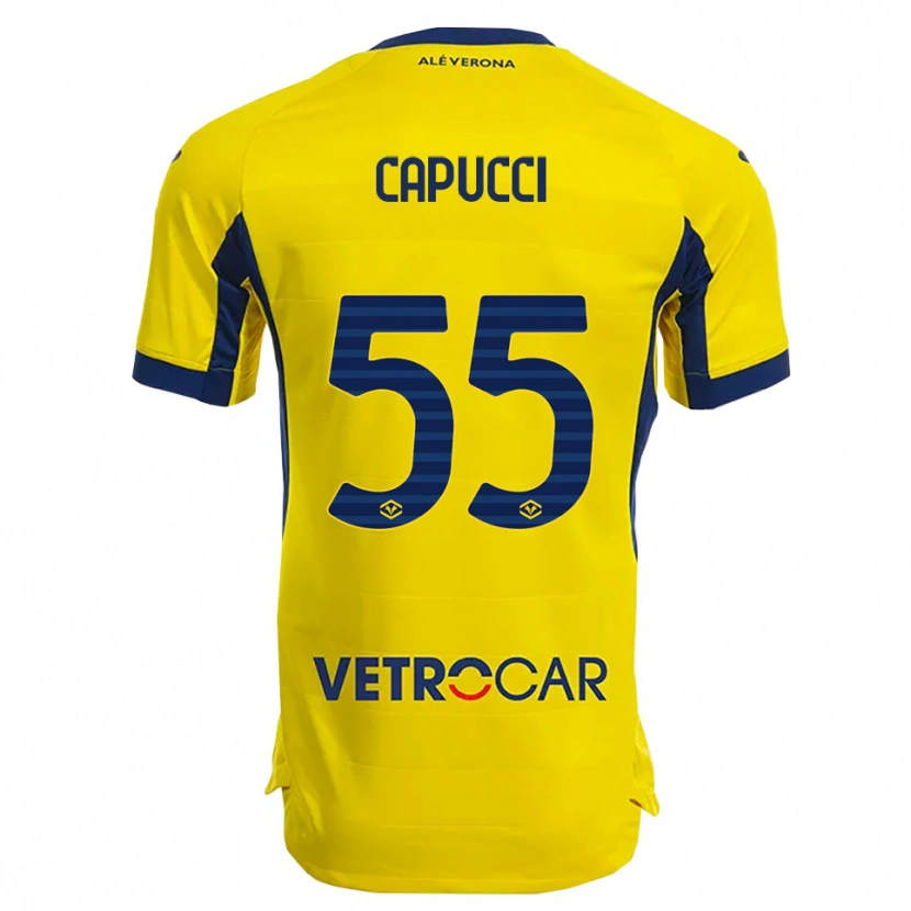 DanxenメンズLaura Capucci#55イエロー ネイビーアウェイシャツ2025/26ジャージーユニフォーム