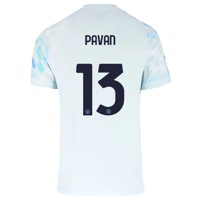 DanxenメンズFederico Pavan#13ホワイト ブルーアウェイシャツ2025/26ジャージーユニフォーム