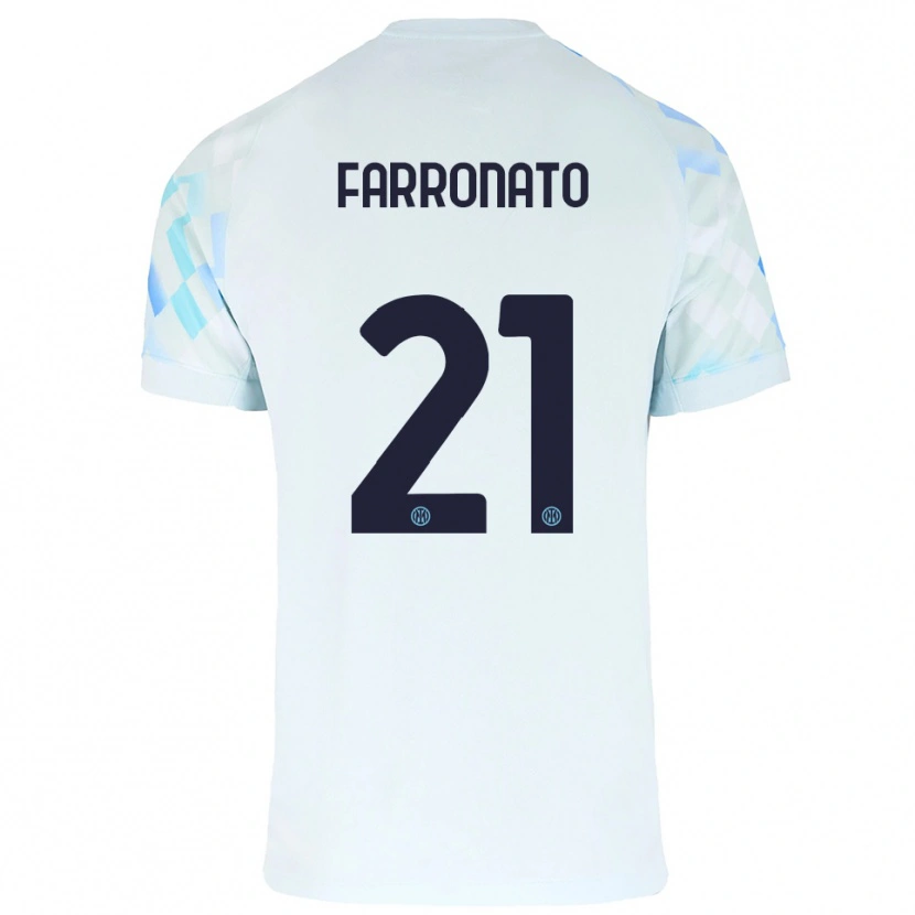 DanxenメンズMatteo Farronato#21ホワイト ブルーアウェイシャツ2025/26ジャージーユニフォーム