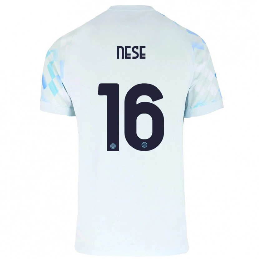 DanxenメンズAlessio Nese#16ホワイト ブルーアウェイシャツ2025/26ジャージーユニフォーム