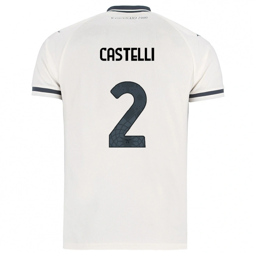 DanxenメンズValerio Castelli#2ホワイト ネイビーアウェイシャツ2025/26ジャージーユニフォーム