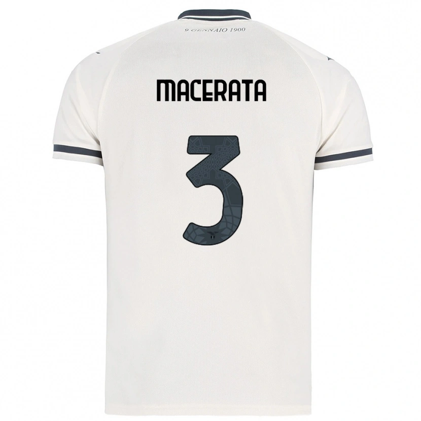 DanxenメンズFrancesco Macerata#3ホワイト ネイビーアウェイシャツ2025/26ジャージーユニフォーム