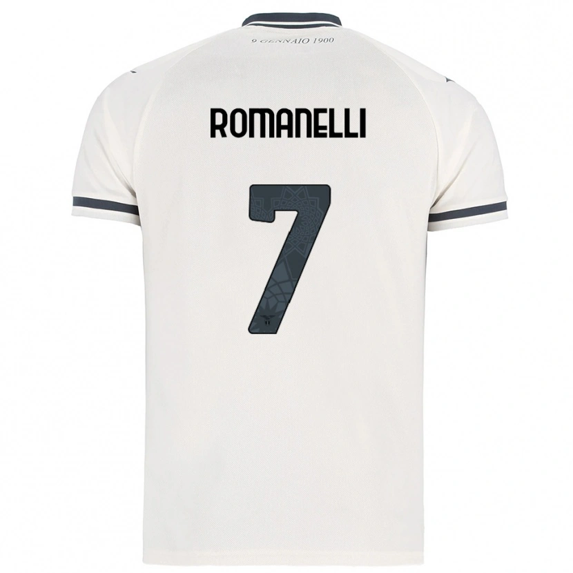 DanxenメンズNicolas Romanelli#7ホワイト ネイビーアウェイシャツ2025/26ジャージーユニフォーム