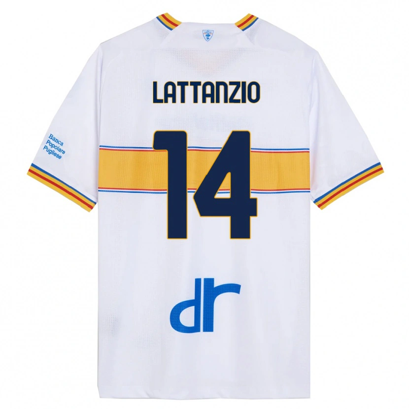 DanxenメンズGianluca Lattanzio#14ホワイト イエローアウェイシャツ2025/26ジャージーユニフォーム