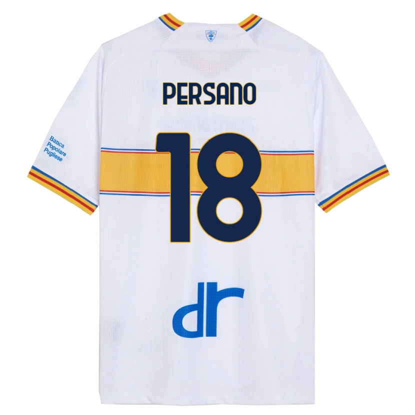 DanxenメンズEmanuele Persano#18ホワイト イエローアウェイシャツ2025/26ジャージーユニフォーム