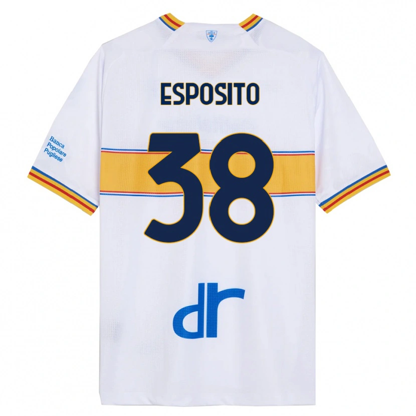 DanxenメンズPasquale Esposito#38ホワイト イエローアウェイシャツ2025/26ジャージーユニフォーム