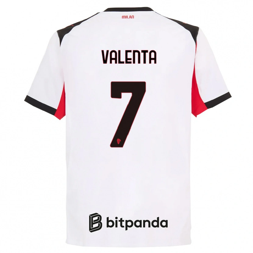 DanxenメンズTommaso Valenta#7ホワイト ブラックアウェイシャツ2025/26ジャージーユニフォーム