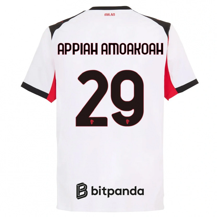 DanxenメンズKaren Appiah Amoakoah#29ホワイト ブラックアウェイシャツ2025/26ジャージーユニフォーム