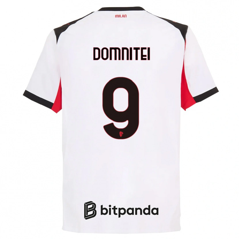DanxenメンズFrancesco Domniței#9ホワイト ブラックアウェイシャツ2025/26ジャージーユニフォーム