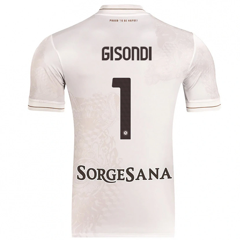 DanxenメンズFrancesco Gisondi#1シャンパン ブラウンアウェイシャツ2025/26ジャージーユニフォーム
