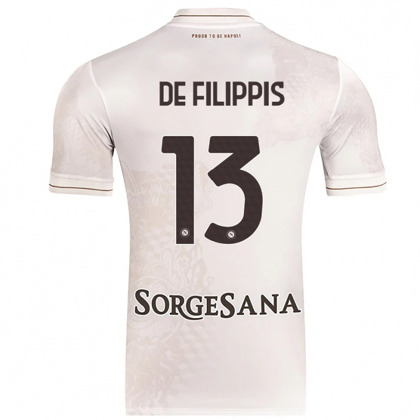DanxenメンズAntonio De Filippis#13シャンパン ブラウンアウェイシャツ2025/26ジャージーユニフォーム