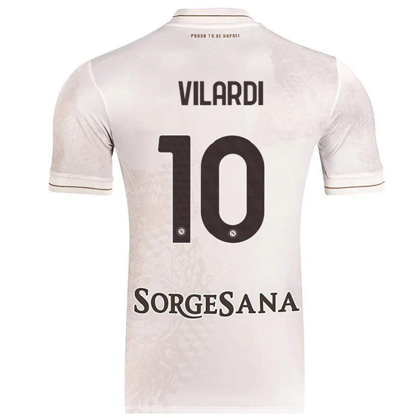 DanxenメンズMario Vilardi#10シャンパン ブラウンアウェイシャツ2025/26ジャージーユニフォーム