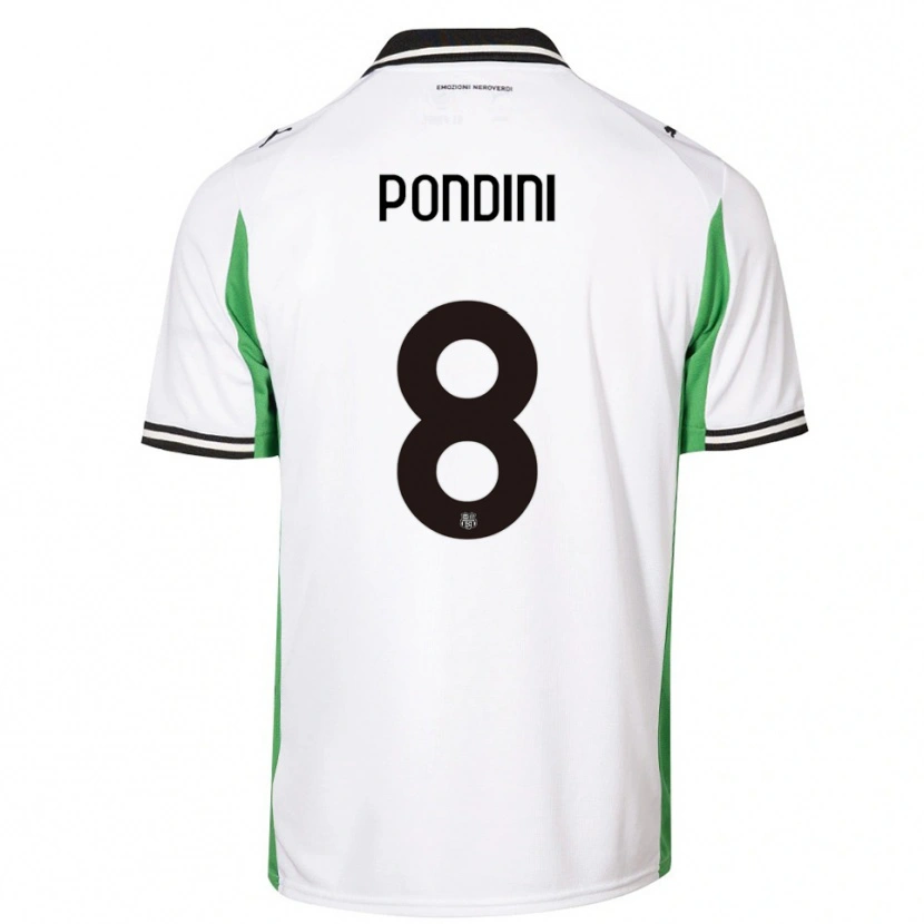 DanxenメンズGiada Pondini#8ホワイト グリーン ブラックアウェイシャツ2025/26ジャージーユニフォーム