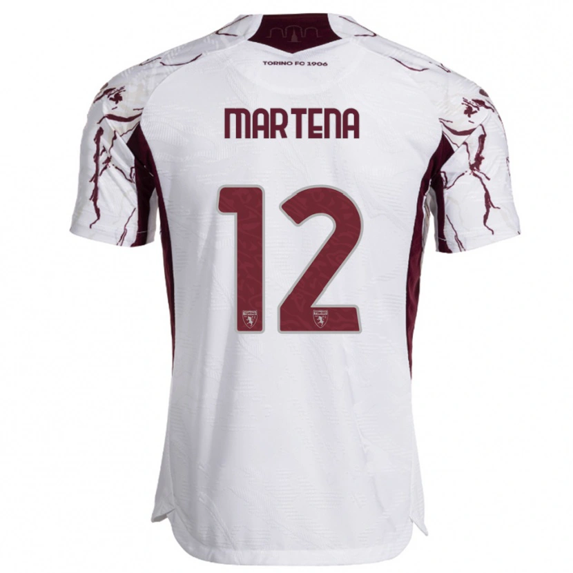 DanxenメンズGabriele Martena#12ホワイト バーガンディアウェイシャツ2025/26ジャージーユニフォーム