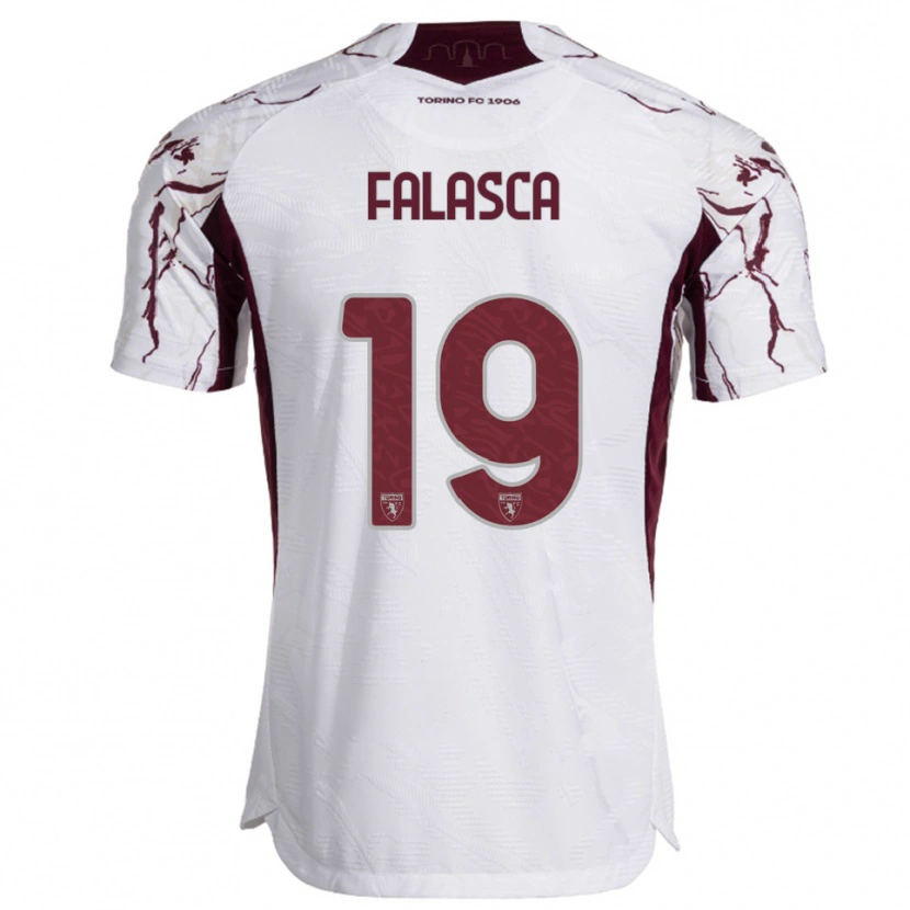 DanxenメンズGabriele Falasca#19ホワイト バーガンディアウェイシャツ2025/26ジャージーユニフォーム