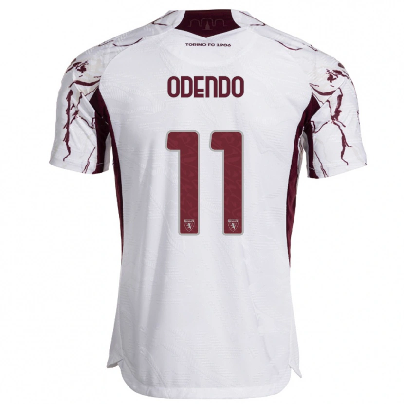 DanxenメンズPatrick Odendo#11ホワイト バーガンディアウェイシャツ2025/26ジャージーユニフォーム