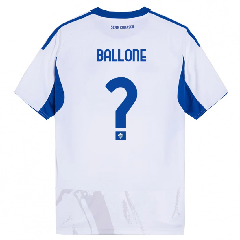 DanxenメンズAndrea Ballone#0ホワイト ブルーアウェイシャツ2025/26ジャージーユニフォーム