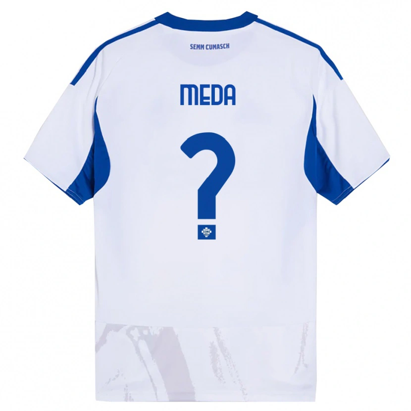 DanxenメンズTommaso Meda#0ホワイト ブルーアウェイシャツ2025/26ジャージーユニフォーム