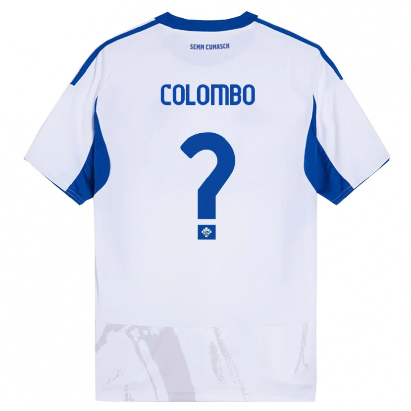 DanxenメンズFederico Colombo#0ホワイト ブルーアウェイシャツ2025/26ジャージーユニフォーム