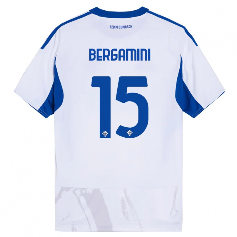 DanxenメンズMattia Bergamini#15ホワイト ブルーアウェイシャツ2025/26ジャージーユニフォーム