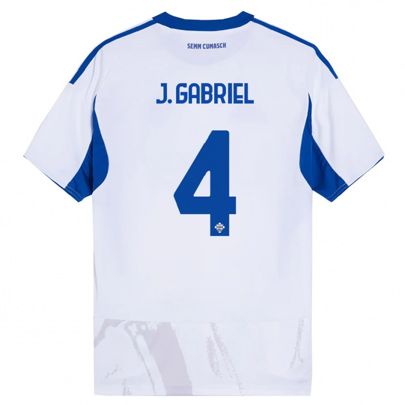 DanxenメンズJoão Gabriel#4ホワイト ブルーアウェイシャツ2025/26ジャージーユニフォーム