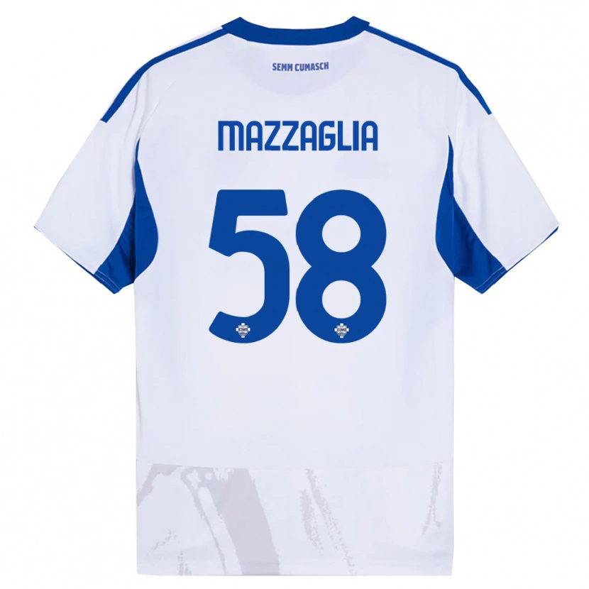 DanxenメンズGiuseppe Mazzaglia#58ホワイト ブルーアウェイシャツ2025/26ジャージーユニフォーム