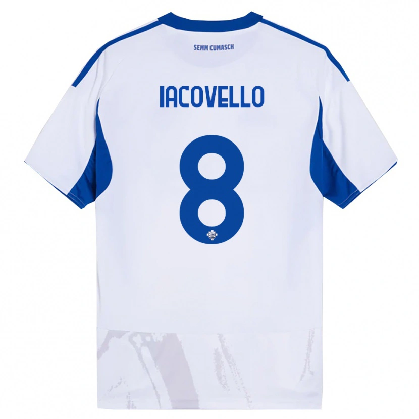 DanxenメンズMattia Iacovello#8ホワイト ブルーアウェイシャツ2025/26ジャージーユニフォーム