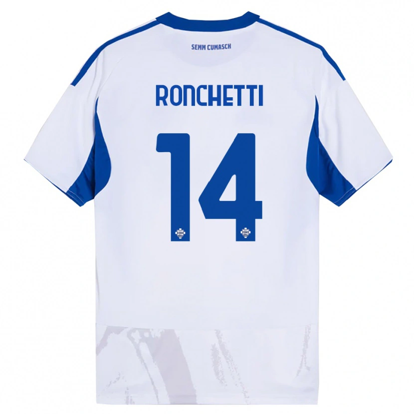 DanxenメンズFabio Ronchetti#14ホワイト ブルーアウェイシャツ2025/26ジャージーユニフォーム