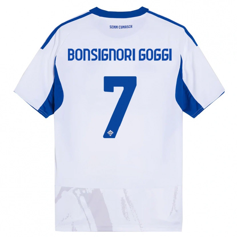 DanxenメンズLorenzo Bonsignori#7ホワイト ブルーアウェイシャツ2025/26ジャージーユニフォーム