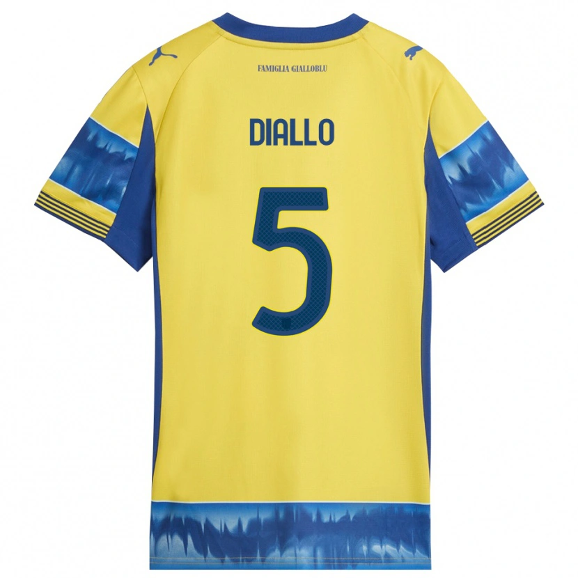 DanxenメンズDjibril Diallo#5イエロー ブルーアウェイシャツ2025/26ジャージーユニフォーム