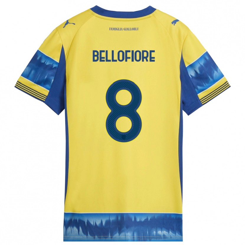 DanxenメンズNicola Bellofiore#8イエロー ブルーアウェイシャツ2025/26ジャージーユニフォーム