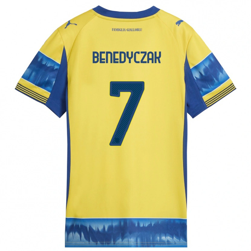 DanxenメンズAdrian Benedyczak#7イエロー ブルーアウェイシャツ2025/26ジャージーユニフォーム