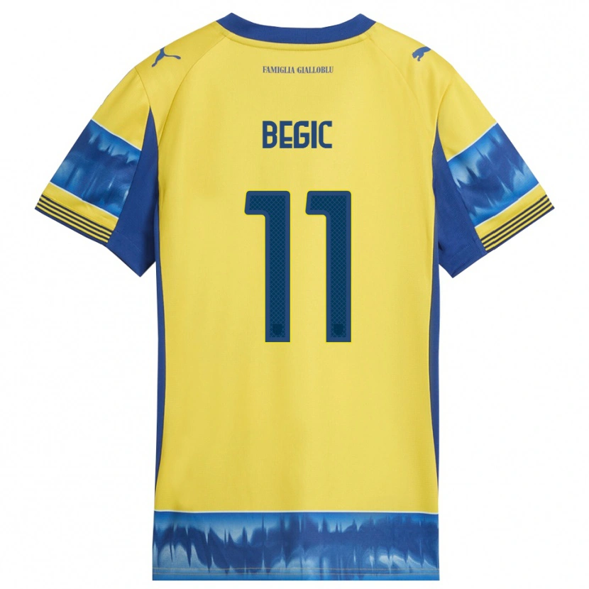 DanxenメンズTjas Begic#11イエロー ブルーアウェイシャツ2025/26ジャージーユニフォーム