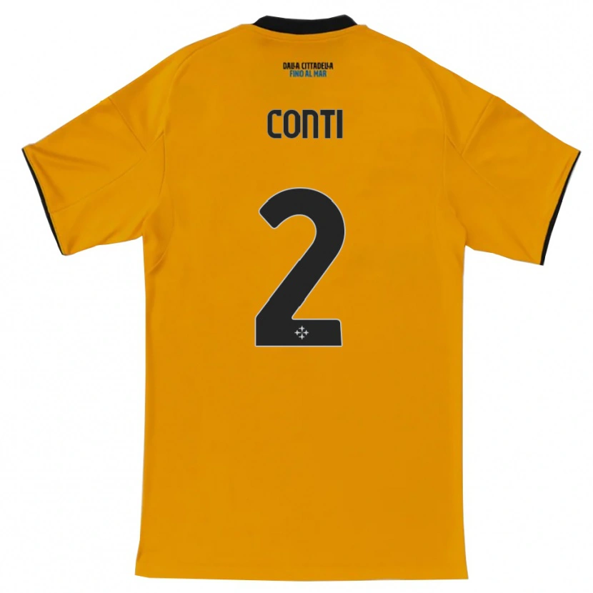 DanxenメンズNiccolò Conti#2オレンジ ブルーアウェイシャツ2025/26ジャージーユニフォーム