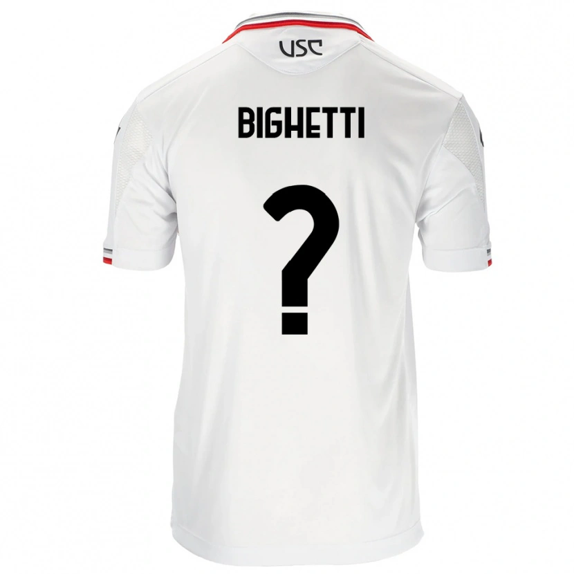 DanxenメンズPaolo Bighetti#0ホワイト レッドアウェイシャツ2025/26ジャージーユニフォーム