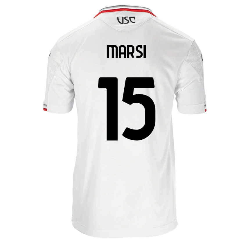 DanxenメンズSimone Marsi#15ホワイト レッドアウェイシャツ2025/26ジャージーユニフォーム