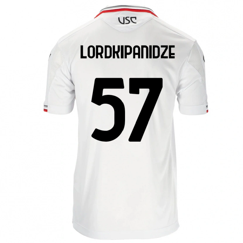 DanxenメンズDachi Lordkipanidze#57ホワイト レッドアウェイシャツ2025/26ジャージーユニフォーム