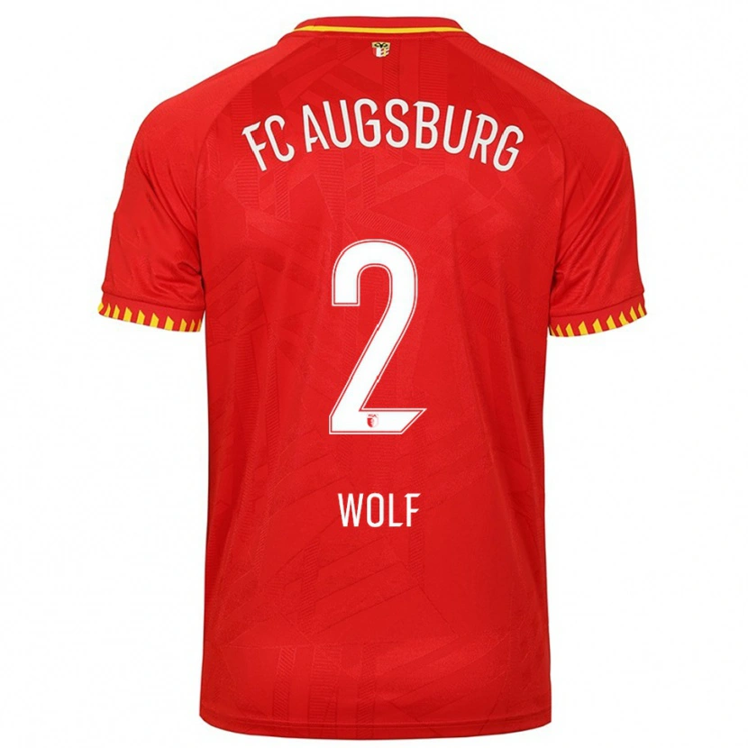 DanxenメンズPaul Wolf#2レッド イエローアウェイシャツ2025/26ジャージーユニフォーム