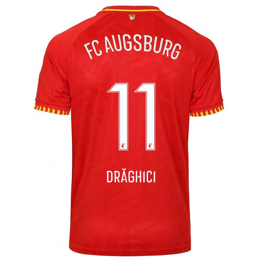DanxenメンズRobert Drăghici#11レッド イエローアウェイシャツ2025/26ジャージーユニフォーム