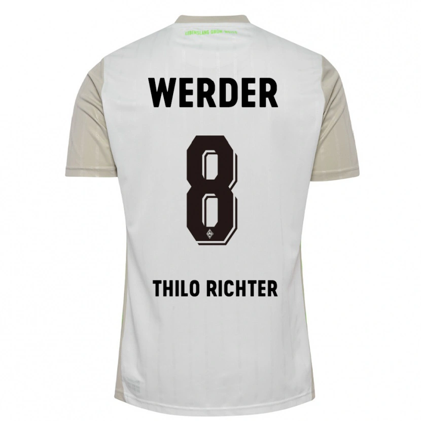 DanxenメンズJasper Thilo Richter#8ホワイト ブラックアウェイシャツ2025/26ジャージーユニフォーム