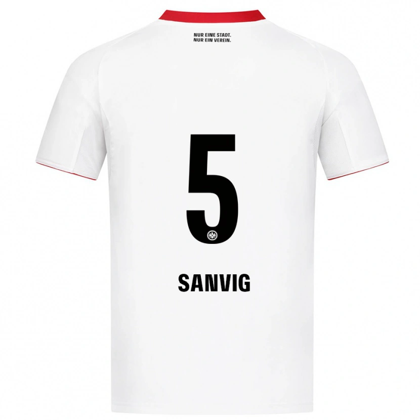 DanxenメンズPernille Sanvig#5ホワイト レッドアウェイシャツ2025/26ジャージーユニフォーム